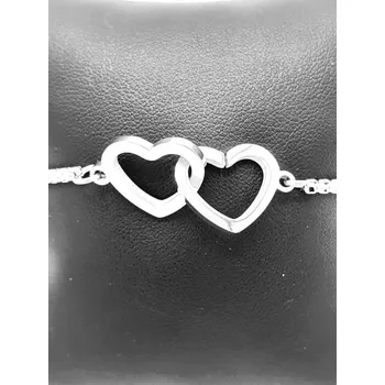 Náramek Ocelový náramek - Spojená srdce