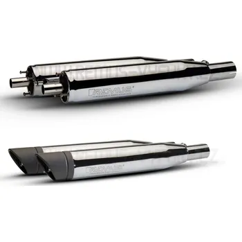 Výfuk pro motocykl 2 x CUSTOM výfuk - včetně katalyzátoru, bez koncovek - NEREZ-CHROM - 007152 230507