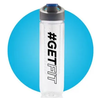 Láhev Láhev s košíkem na ovoce Get Fit, 800 ml, Loooqs, čirá/šedá/modrá