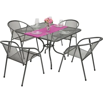 Zahradní sestava Zahradní kovová sestava IRIS II. 1+4 Stůl 90x90 cm (CT0312)