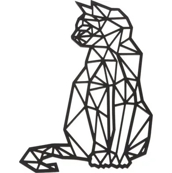 Krásná dřevěná dekorace kočky na zeď