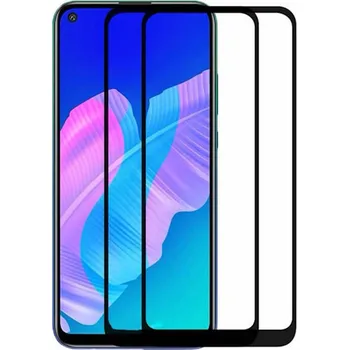 3x Picasee 3D tvrzené sklo s rámečkem pro Huawei P40 Lite E - černé - 2+1 zdarma