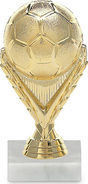 Figurka fotbalový míč, 15 cm, zlato, včetně podstavce