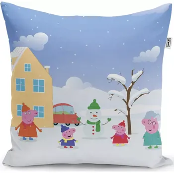 Polštář Dekorační polštář Prasátko Pepina Zima - Sablio - 50x50 cm