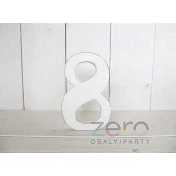 Svatební dekorace Číslo dřevěné '8' (18 cm) - bílá