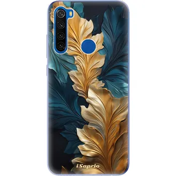 Telefonní příslušenství Odolné silikonové pouzdro iSaprio - GoldBlue Leaves 02 - Xiaomi Redmi Note 8T
