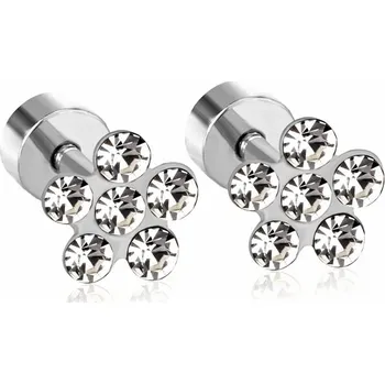 Náušnice Dětské náušnice z chirurgické oceli ve stříbrné barvě - EA60466AS