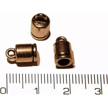 Materiál na výrobu šperku Koncovka válcovitá s očkem průměr 4mm, tibetský styl. (staromosaz)