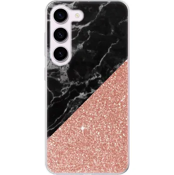 Pouzdro na mobilní telefon Odolné silikonové pouzdro iSaprio - Rose and Black Marble - Samsung Galaxy S23 5G