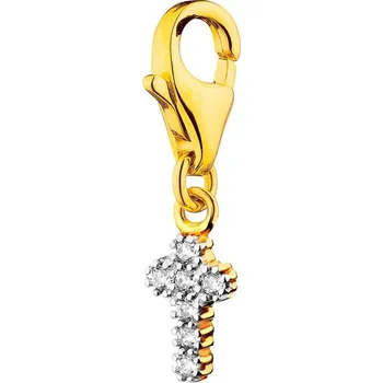 Přívěsek Zlatý přívěsek Charms se zirkony - kříž - Z-484.04