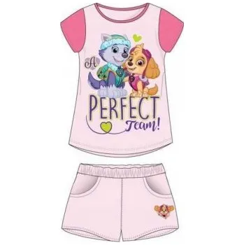Setino - Dívčí bavlněný letní set / souprava Tlapková Patrola - Paw Patrol - sv. růžový 98