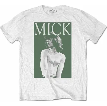 Pánská móda Rolling Stones tričko, Mick Photo Version 2 White, pánské M