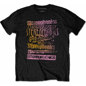 Pánská móda Stereophonics tričko, Logos Black, pánské XL