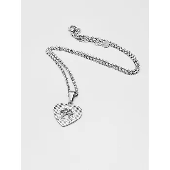 Náhrdelník Ocelový náhrdelník - tlapka v srdci