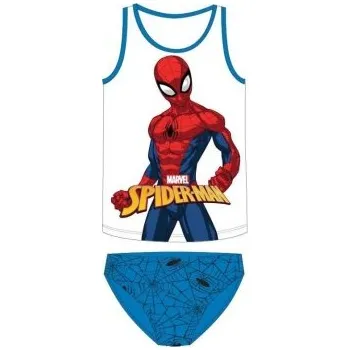 Chlapecké spodní prádlo E plus M - Chlapecké bavlněné spodní prádlo nátělník + slipy Spiderman MARVEL / 100% bavlna - modré 128 - 134