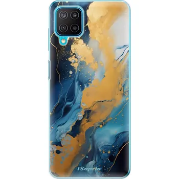 Pouzdro na mobilní telefon Odolné silikonové pouzdro iSaprio - Blue Gold Marble - Samsung Galaxy M12