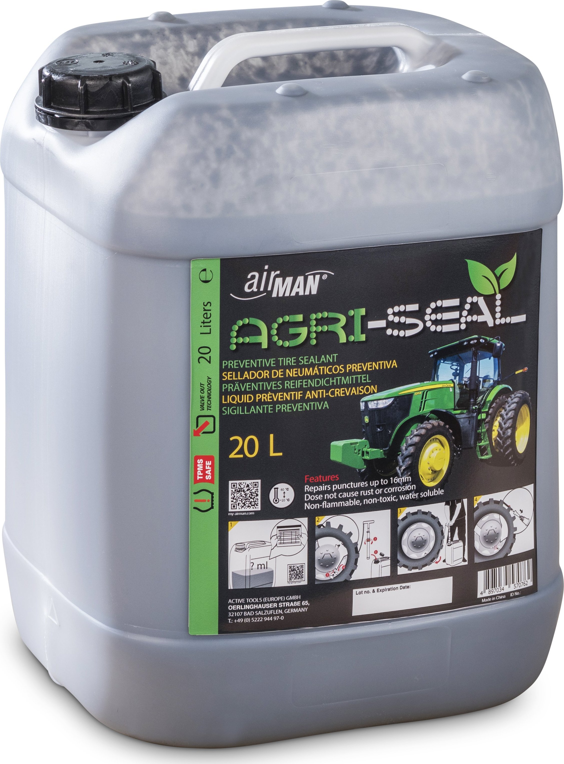 AGRI-EM SEAL 20l těsnící hmota pro pneu a duše (prevence proti defektu) AIRMAN