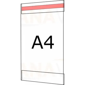 Plastová kapsa A4 na výšku typ C 1x čirá samolepka-IF229 PVC kapsa A4V - 1x čirá samolepka - 1 ks