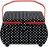 Organizér galanterie Prym 612246 čalouněný košík na šití s puntíky černý/bílý/červený