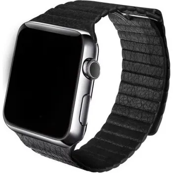 Samurrai kožený magnetický řemínek na Apple Watch - černý 42 / 44 mm