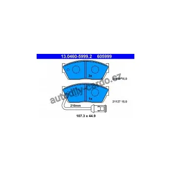 Autodíl Sada brzdových destiček ATE 13.0460-5999 (AT 605999) - ROVER