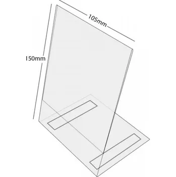 Plastový stojánek L 150 x 105 (A6) na výšku antireflexní se samolepkou 150 x 105 na výšku antireflexní se samolepkou - 1 ks