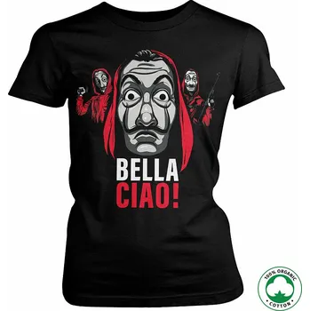 Dámské tričko La Casa De Papel tričko, Bella Ciao! Organic Cotton Girly Black, dámské S