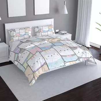 Povlečení Saténové povlečení Barevná koťátka - Sablio - 140x220 / 90x70