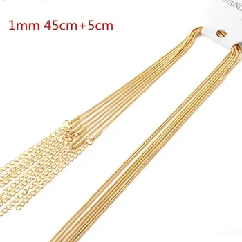 Řetízek Luxusní řetízek z chirurgické oceli | sada 10 kusů - 1mm zlato