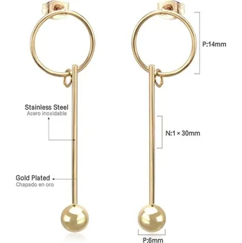 Náušnice Dlouhé visací náušnice z nerezové oceli - 147G