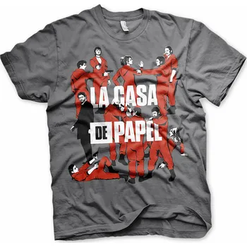 Pánské tričko La Casa De Papel tričko, La Pandilla Dark Grey, pánské XL