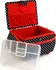 Organizér galanterie Prym 612246 čalouněný košík na šití s puntíky černý/bílý/červený