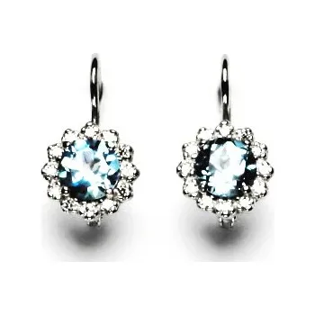 Náušnice Stříbrné náušnice přírodní topaz swiss - NK1495 (Sttříbrné náušnice s topazem 6 mm)