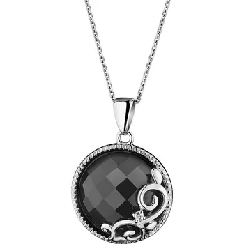 Přívěsek Přívěsek z bílého zlata s diamantem a onyxem - ryzost 585 - 220.162