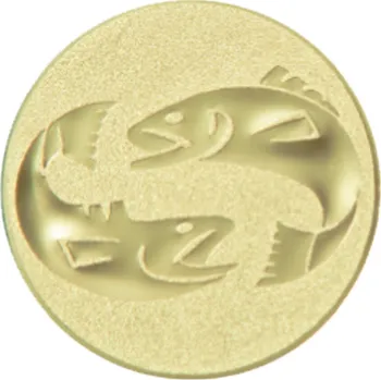 Emblém ryby, pr. 25 mm, zlato