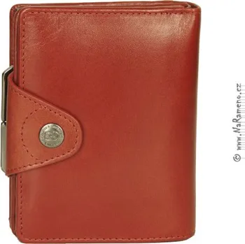 Červená peněženka Aunts and Uncles s kovovým rámečkem na drobné Solange střední velikosti