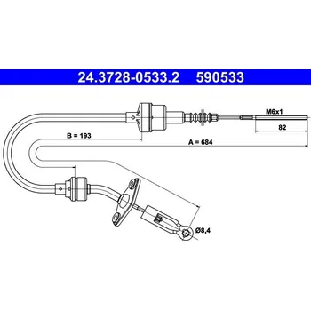 Spojka Tažné lanko, ovládání spojky ATE 24.3728-0533.2