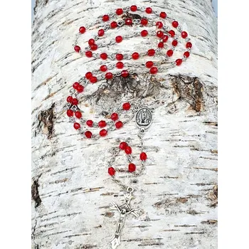 Růženec Růženec č.31 červené broušené korálky