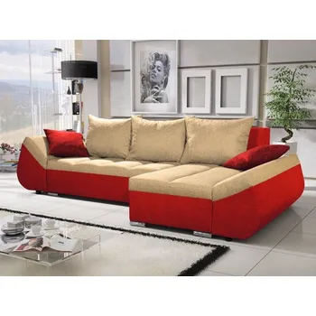 Sedací souprava Rohová sedačka RYKER 9, krémová/červená +možnost VÝNOSU + vyzvednutí ZDARMA