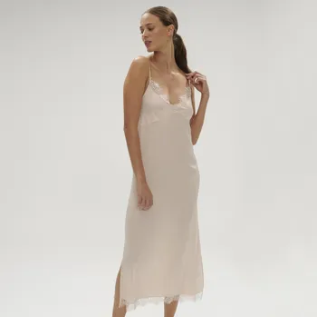 Dámské noční prádlo Simone Pérèle Dlouhá noční košilka SATIN SECRETS sakura pink 1