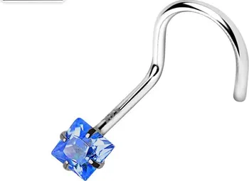 Piercing Šperky4U Piercing do nosu ZL01114B-WG modrý zirkon