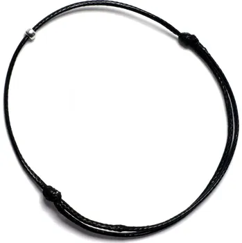 Náramek WUX Kabbalah one silver VELIKOST NÁRAMKU: Dámská...16cm, BARVA PROVÁZKU: Černá