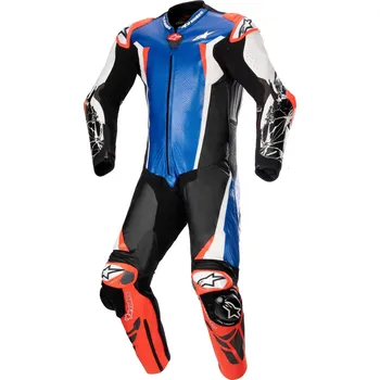 Moto kombinéza Jednodílná kombinéza RACING ABSOLUTE 2, TECH-AIR kompatibilní, ALPINESTARS (metalická modrá/černá/bílá/červená fluo) 2026 (Velikost: 54)