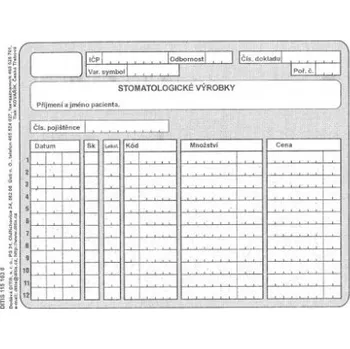 Blok STOMATOLOGICKÉ VÝROBKY A5 blok