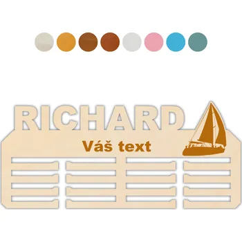 věšák na medaile WoodenPuzzle.cz Věšák na medaile - plachtění Velikost: 30 cm