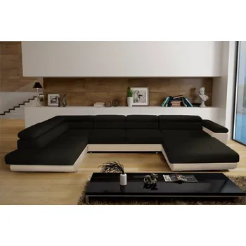 Sedací souprava Rohová sedačka LAING U mini+L, levá, tmavě hnědá/béžová + vyzvednutí ZDARMA