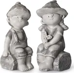 Trpaslík malý, sádrový 115x200mm, mix,lakovaný,šedý