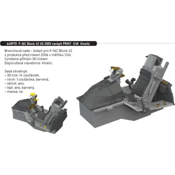 Plastikový model Eduard 1/48 F-16C Block 42 till 2005 cockpit PRINT (KINETIC)