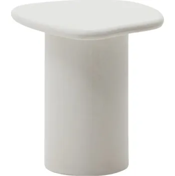 Zahradní stůl Bílý cementový zahradní stolek Kave Home Macarella 48 x 47 cm