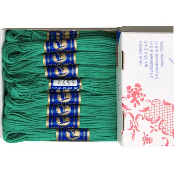 Příze Snový svět 6572 - Bavlněná vyšívací příze Mouline zelenomodrá